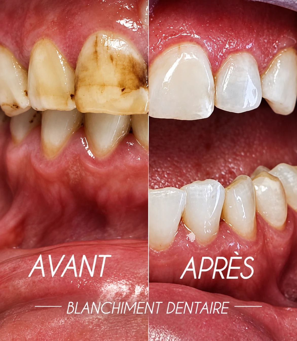 Blanchiment dentaire avant et après au Smile’s Centre